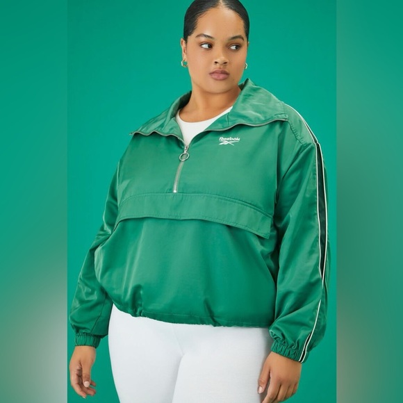 Reebok Forever 21 Collab Half Zip Bomber Jacket Size 0X - Picture 4 of 16